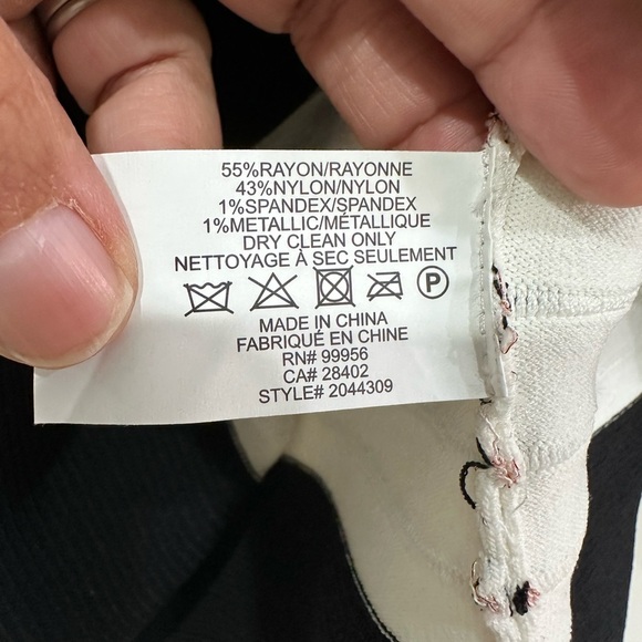 Shoshanna  Mesa  Navy Ivory Blush Metallic  Ribbed  Striped  Dress (6) - Picture 8 of 8